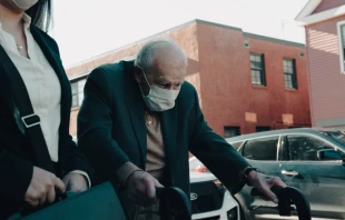 Theodore McCarrick outside Dedham District Court, Friday, Sept. 4, 2021. Joe Bukuras/CNA